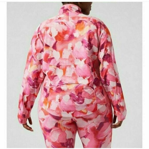 NEW Athleta Run With It Printed Jacket pink Women's Plus Size 3X - Picture 2 of 14